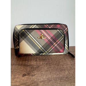 Vivienne Westwood Tartan Plaid Zip Around Wallet - BRAND NEW - Orb Logo